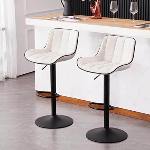 laz blinds Modern Adjustable Swivel Bar Stools with Back for Kitchen Islands