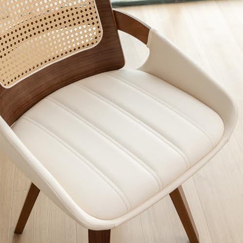 MCM Swivel Rattan Dining Chairs with Bentwood Frame and Cane Back