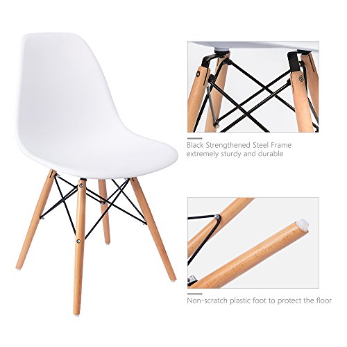 Stylish White Dining Chair Set of 4 for Kitchen & Living Room