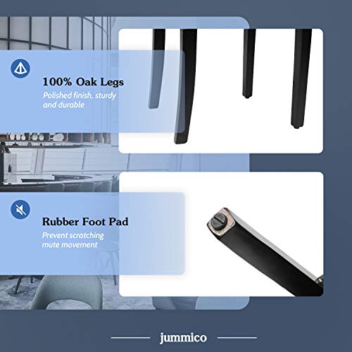 JUMMICO Modern Black PU Kitchen Dining Chair Set of 4