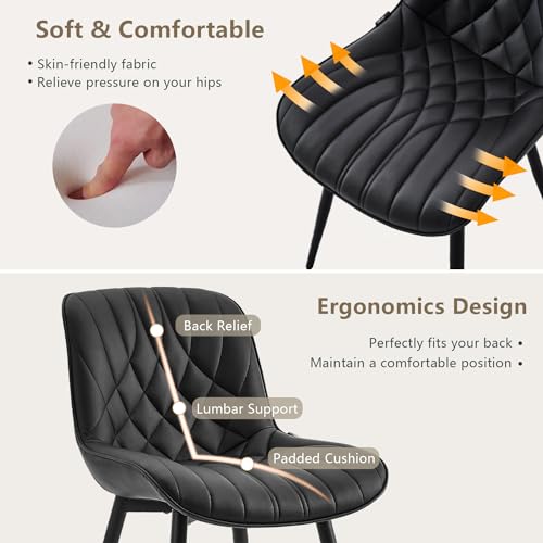 laz blinds Modern PU Leather Dining Chair Set for Kitchen