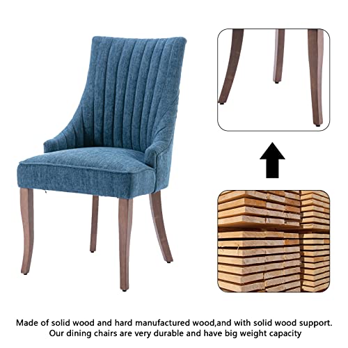Linen Dining Chair Set of 2 for Kitchen and Dining Room